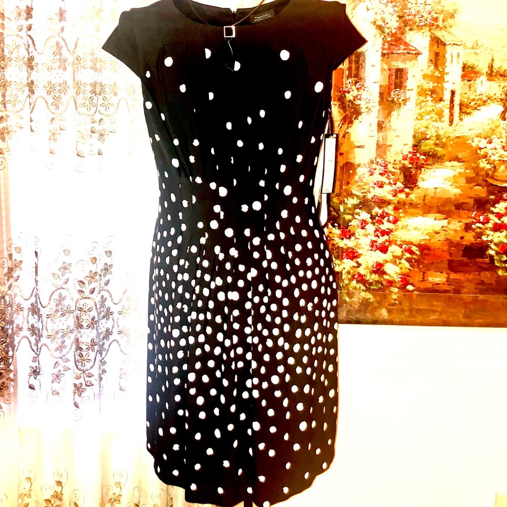 ✅🆕TAHARI 🤎black &white casual dress